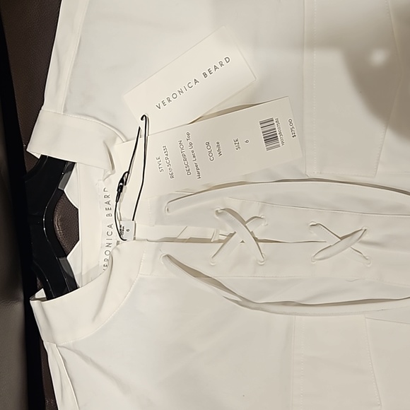 NEW VERONICA BEARD HARPER LACE UP PURE WHITE BLOUSE/TOP SIZE 6 - Picture 2 of 9